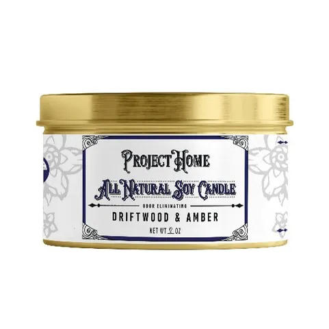 1ea 12oz Project Sudz Driftwood & Amber Candle - Stain & Odor